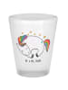 Mr. & Mrs. Panda Schnapsglas Einhorn Nacht ohne Spruch in Transparent