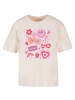 F4NT4STIC Ladies Everyday Tee Retro Valentinstag Herz Rainbow Fruits in pink