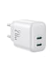 Wisam® Netzladegerät mit 2x USB-C Anschlüssen 20W PD / QC 3.0 Schnellladegerät Weiß