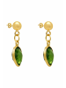 Gemshine Ohrhänger PERIDOT TROPFEN in gold coloured