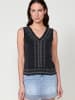 KOROSHI Ã„rmellose bestickte bluse in SCHWARZ