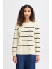 ICHI Langarm IHBOSTON Loose fit in Almond Milk Black stripe