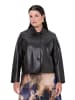 Ulla Popken Lederjacke in mahagoni