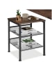 tectake Schlafzimmertisch, 40,5 x 40 x 50,5 cm, Ablage & 2 Gitterablagen