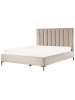 Beliani 2-tlg Doppelbett SEZANNE in Beige/Grau/Schwarz