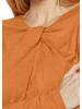 MADELEINE Langarmshirt mit Knoten und Raffungen in wüstenorange