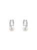 Luxenter Luxenter white mother-of-pearl earrings with silver finish - Tyasmi