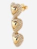 Guess Damen-Ohrringe Ohrhänger Herz Pavé Goldfarben 36 mm