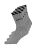SNOCKS Hohe Sportsocken mit Streifen aus Bio-Baumwolle Grau 4 Paar