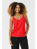 Cream Jersey-Top ärmellos CRANNA A-shape in High Risk Red