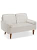 tectake Sofa Skagen, 135 x 76 x 85 cm, Samtoptik creme
