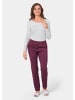 GOLDNER Moderne Hose LOUISA mit streckenden Biesen in aubergine