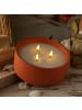 MARELIDA XXL LED Kerze Betonoptik 3-Docht D:20cm in terracotta