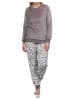 NORMANN langarm Schlafanzug Pyjama Bündchen Coralfleece Animal Look - 76745 in braun