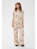 Soaked in Luxury Casual Hose SLClero Relaxed fit in Oatmeal Leave Print