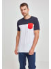 Urban Classics T-Shirt in white/navy/fire red