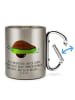 Mr. & Mrs. Panda Edelstahl-Thermobecher Avocado Yoga mit Spruch in Silber