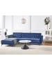 Beliani 2-tlg Ecksofa ABERDEEN in Blau/Schwarz