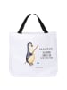 Mr. & Mrs. Panda Shopper Pinguin Angler mit Spruch in Weiß