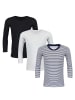 TupTam Kinder Unisex Unterhemd Langarm 3er Pack in schwarz/weiß