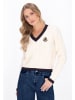 DreiMaster Maritim Sweater in offwhite navy wine red