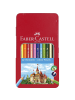 Faber-Castell Buntstift hexagonal sortiert Packung mit 12 Stück Metalletui