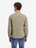 Timezone Langarm Hemd Stehkragen Knopfleiste Casual in Khaki