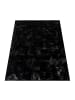 KADIMA DESIGN Teppich Kurzflor waschbar Einfarbig Wohnzimmer in Schwarz