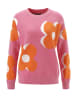Aniston SELECTED Strickpullover in rosa-orange-weiß