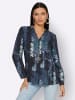 creation L Bluse in ecru-dunkelblau-bedruckt