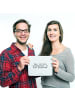 Mr. & Mrs. Panda Mauspad Oma, ich habe nachgemessen.... mit Spruch in Aquarellblau