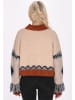 IZIA Damen Pullover in Beige Mehrfarbig