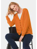 GOLDNER Kurzgröße:  Hochwertige Strickjacke in zeitloser Optik in safran