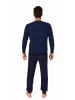 NORMANN langarm Frottee Pyjama Schlafanzug Bündchen - 70652 in blau