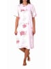 NORMANN Kurzarm Nachthemd Knopfleiste am Hals - 80142 in rosa