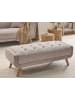 Beliani Ottomane HABO in Beige/Braun - (W) 134 x (H) 42 x (L) 60 cm