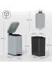 HOMCOM Mülleimer in Grau 29,2L x 14B x 32H cm