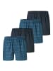Schiesser Web-Boxershorts 4er Pack in Dunkelblau/Petrol