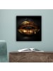 MuchoWow Leinwand Bilder Goldene Lippen