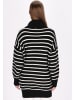 DreiMaster Maritim Damen Cardigan in Schwarz Wollweiss