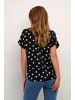 Kaffe Kurzarm-Bluse KAano Regular fit in Black/Turtledove Dot