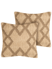 Beliani 2er-Set Dekokissen GOPI in Beige/Braun