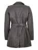 JILANI Leder-Trenchcoat Lammnappa in Grau