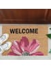 relaxdays Fußmatte "Welcome" in Rosa/ Natur - (B)60 x (T)40 cm