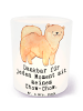 Mr. & Mrs. Panda Glas Windlicht Chow-Chow Moment mit Spruch in Transparent