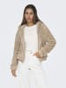 ONLY Jacke Teddyfell Kapuze Kurz Reißverschluss in Beige-2