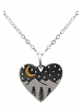 Gemshine Kette mit Anhänger Berge und Mond in silver coloured