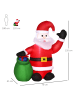 HOMCOM Aufblasbarer Weihnachtsmann-70L x 45B x 120H cm-Rot