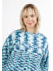 myMo Damen Strickpullover in Blau Mehrfarbig