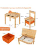 COSTWAY Kindertisch mit Stuhl in Hellbraun